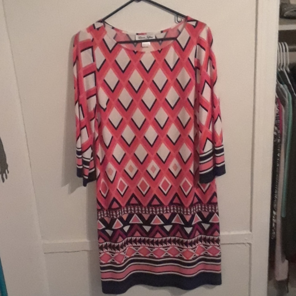 Coral/ orange / pink mid sleeve dress